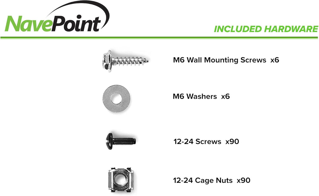 Black 15U Wall-Mount Open Frame Network Equipment Rack J394
