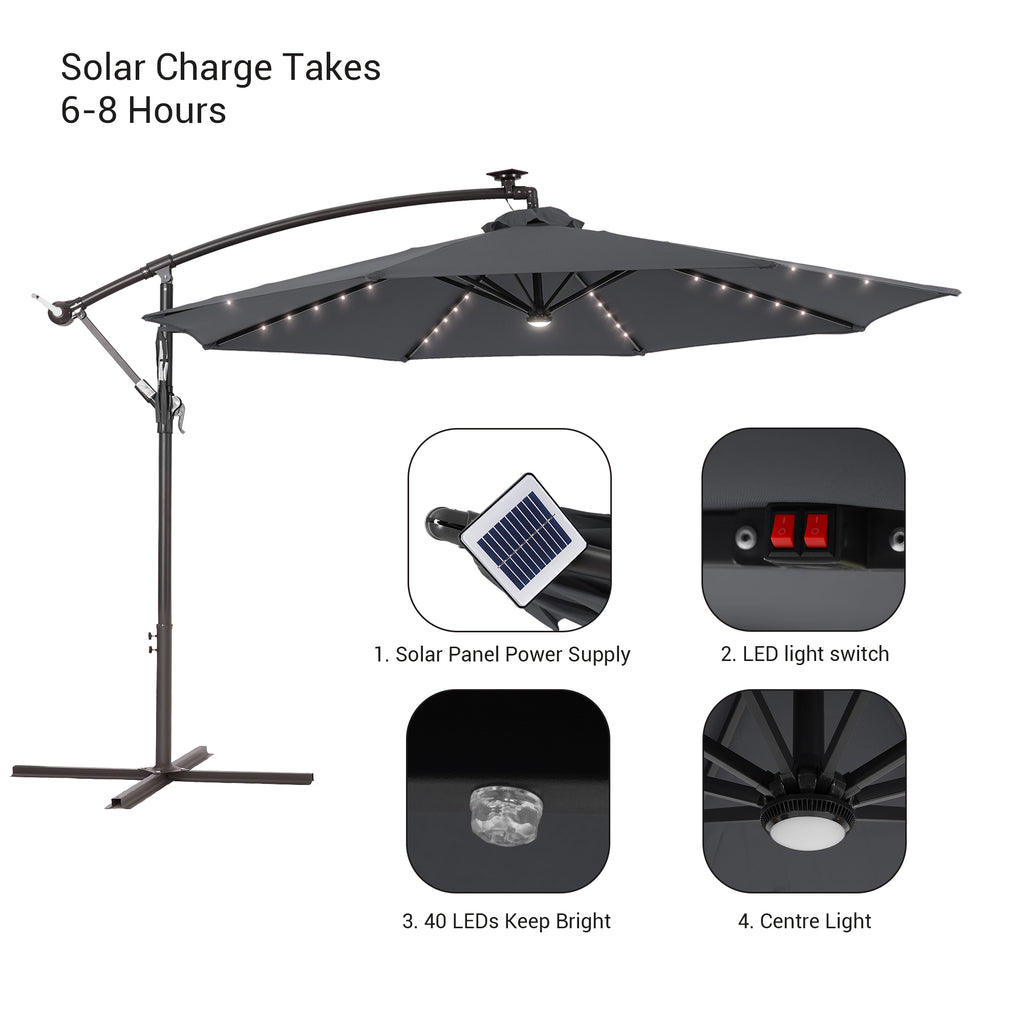 Gray Offset Patio Umbrella T801