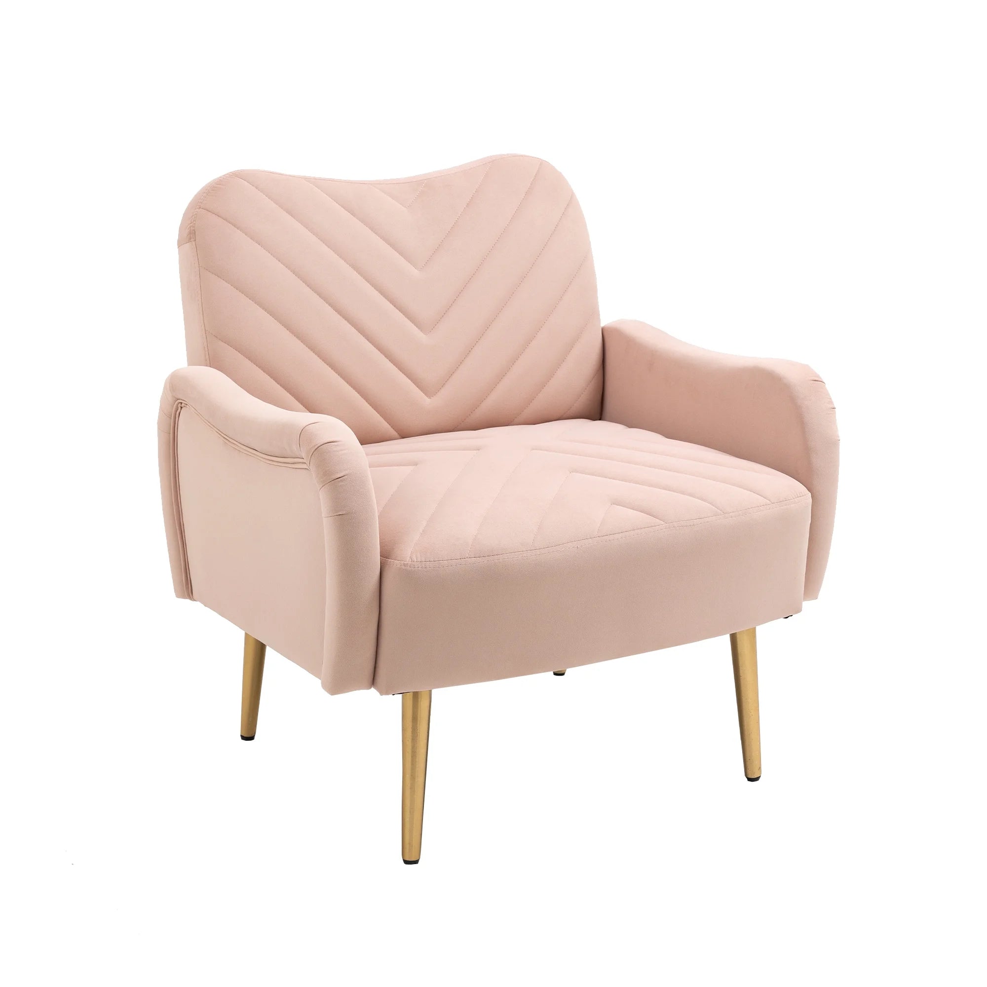 Velvet Single Sofa Chair with Rose Golden Metal Legs J59225