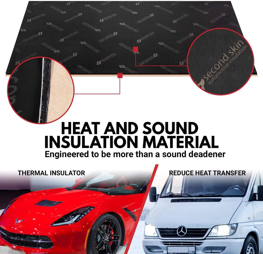 Butyl Rubber Car Sound Deadening Mat (1mm, 20 Sq Ft, 10 Sheets) W4962