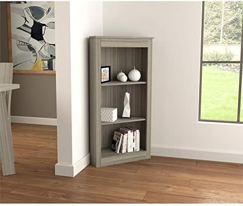 Gray Smoke Oak 3 Shelf Corner Bookcase X467681
