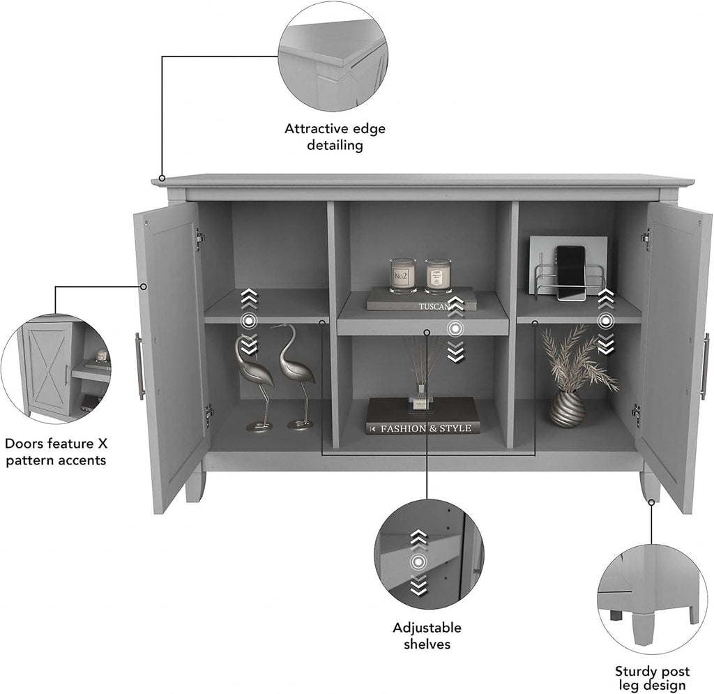 Cape Cod Gray Accent Cabinet with Doors Q356250