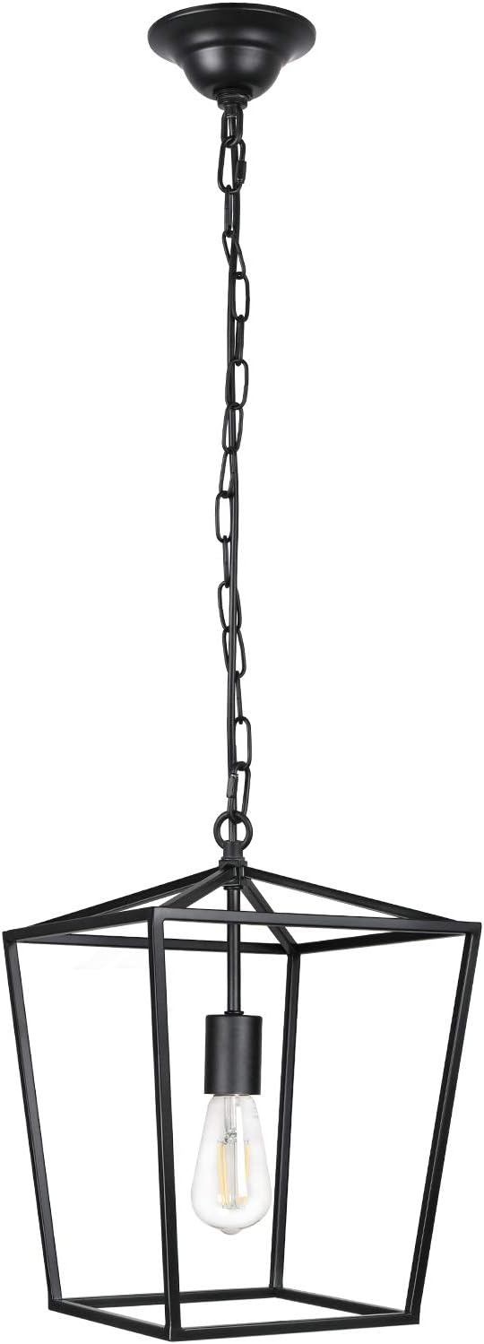 Vintage 3-Lights Black Lantern Chandelier P182040
