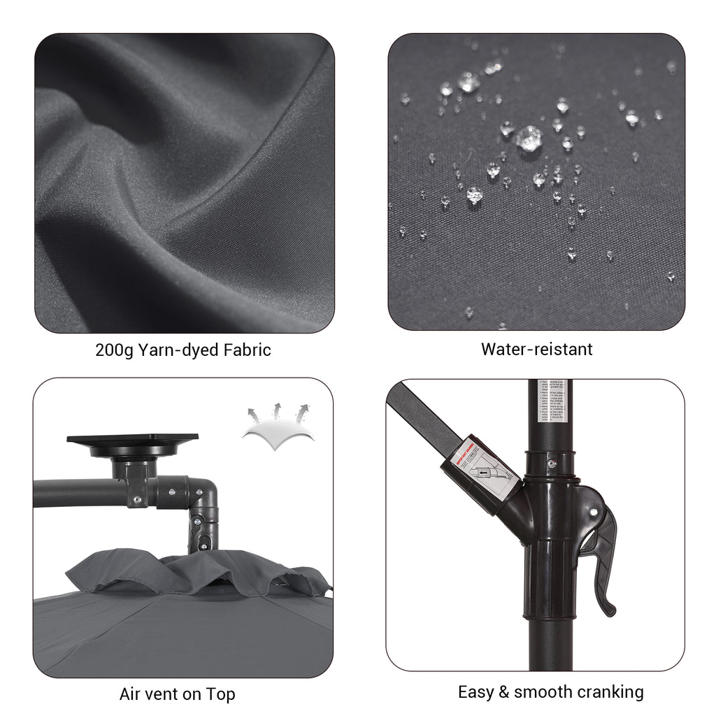 Gray Offset Patio Umbrella T801