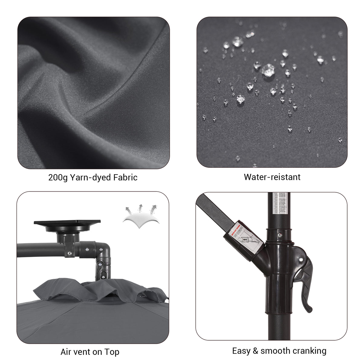 Gray Offset Patio Umbrella T801