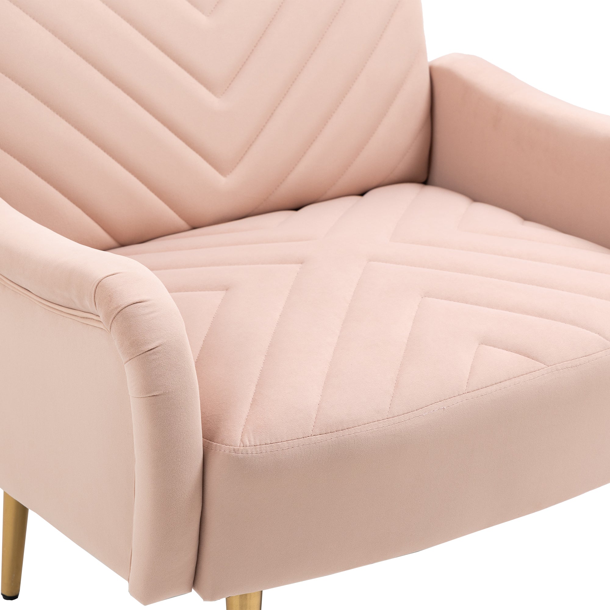 Velvet Single Sofa Chair with Rose Golden Metal Legs J59225