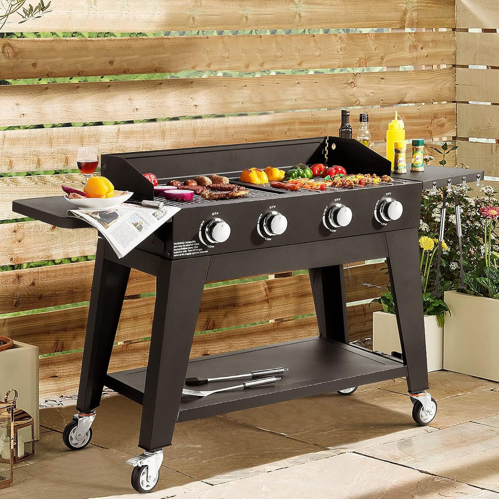 4 Burner Propane Gas Grill with Two Cooking Grate S373587