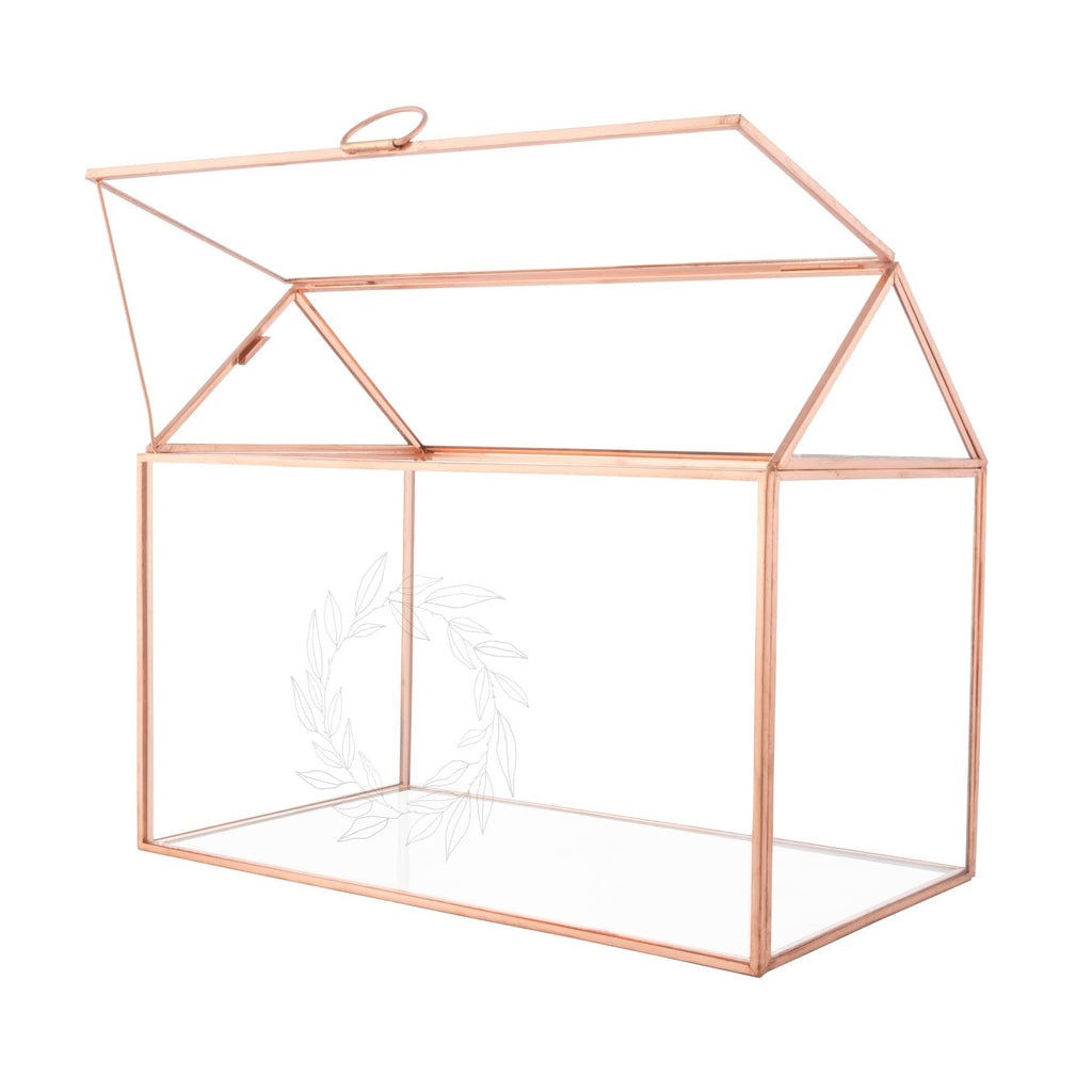 Glass Terrarium Card Holder, Rose Gold V860441