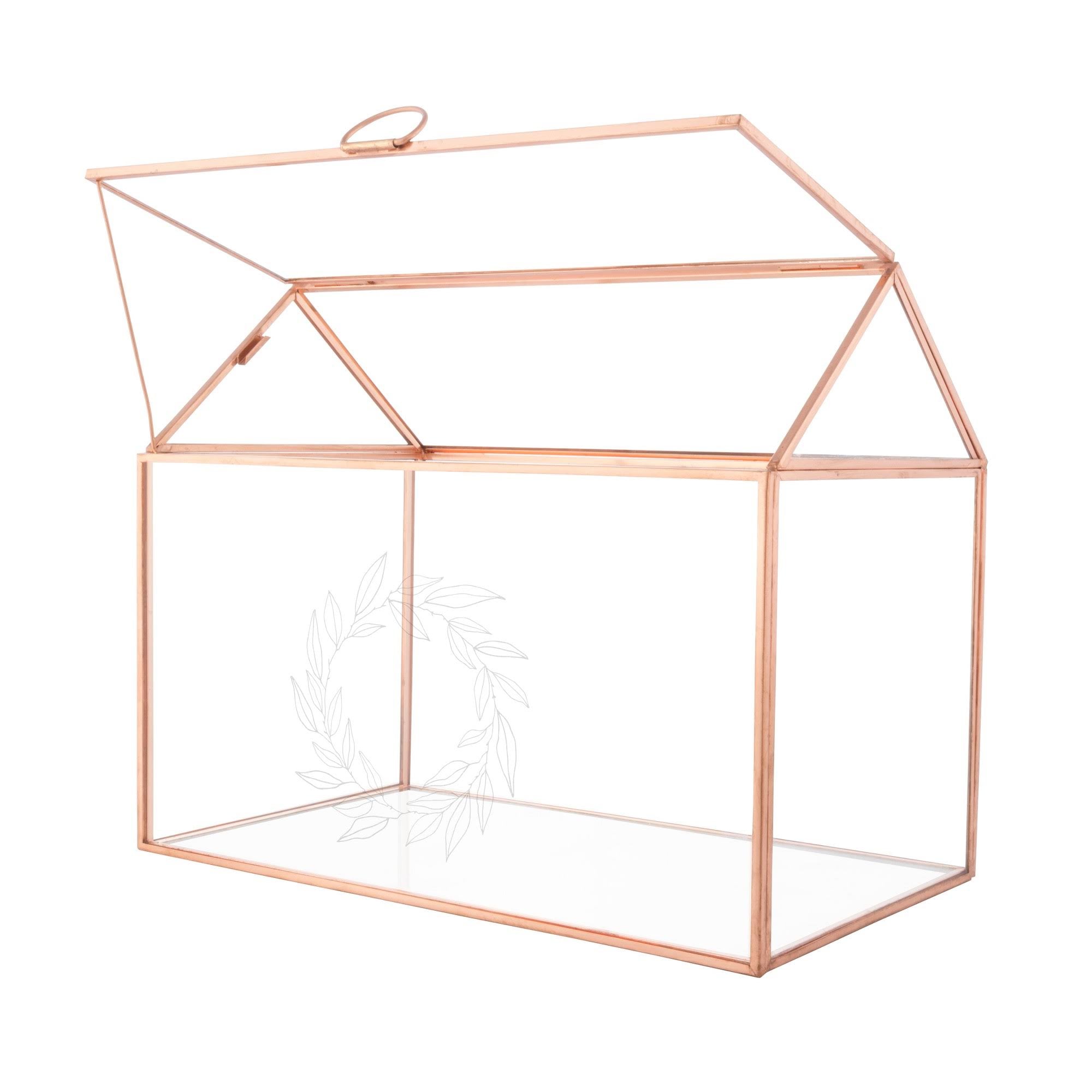 Glass Terrarium Card Holder, Rose Gold V860441