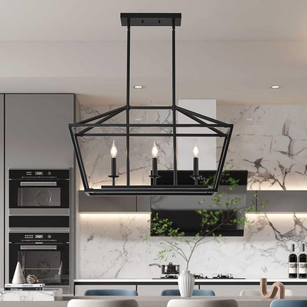 3-Light Black Farmhouse Chandelier Y339