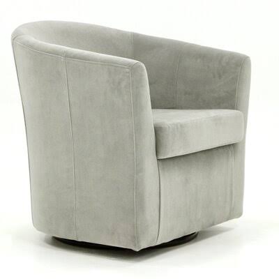 31cm Wide Swivel Barrel Chair Gray Microfiber/Microsuede N190