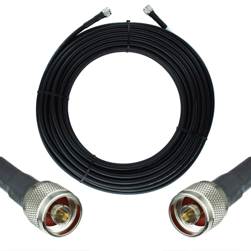 100ft Ultra Low Loss Coaxial Cable 50ohm N Male to N Male Black Y639
