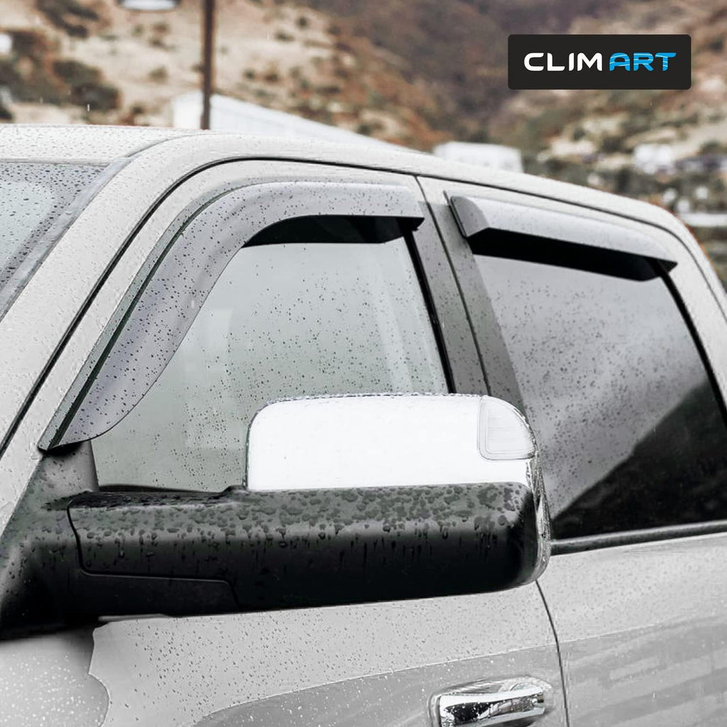 4 pcs Dark Smoke Tape-on Window Deflectors for Dodge RAM Crew Cab F6710