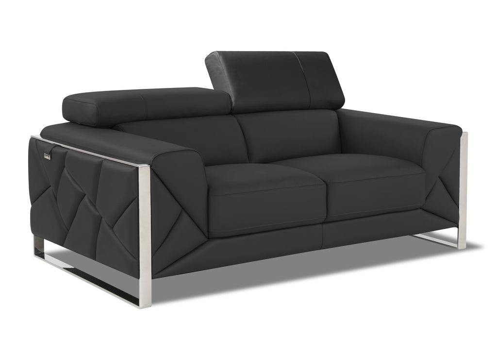 Italian Leather Loveseat with Hardwood Frame X3736