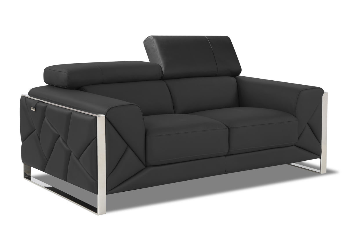 Italian Leather Loveseat with Hardwood Frame X3736