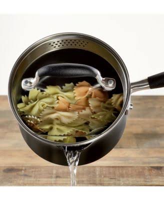 2 qt. Covered Straining Saucepan with Pour Spouts I876488