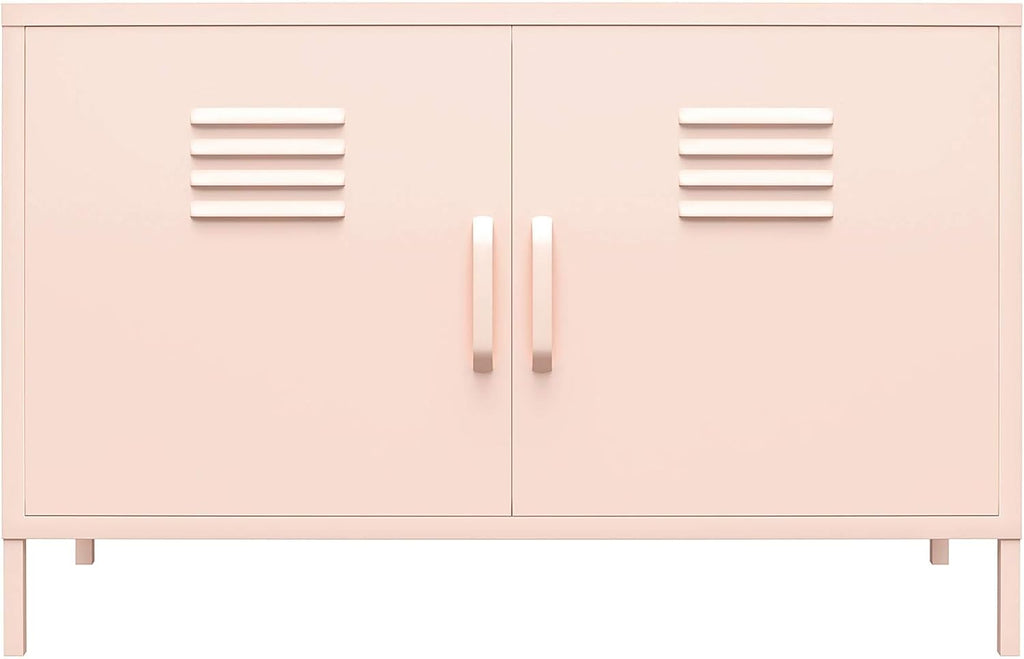 White 2 Door Metal Locker Accent Cabinet C686