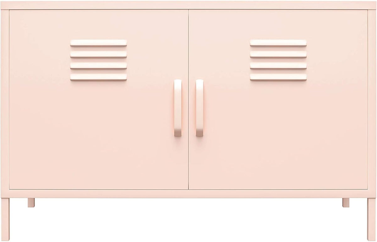 White 2 Door Metal Locker Accent Cabinet C686