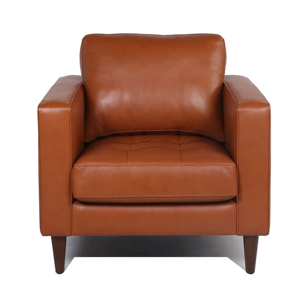 Camel Leather Tufted Chair L3613