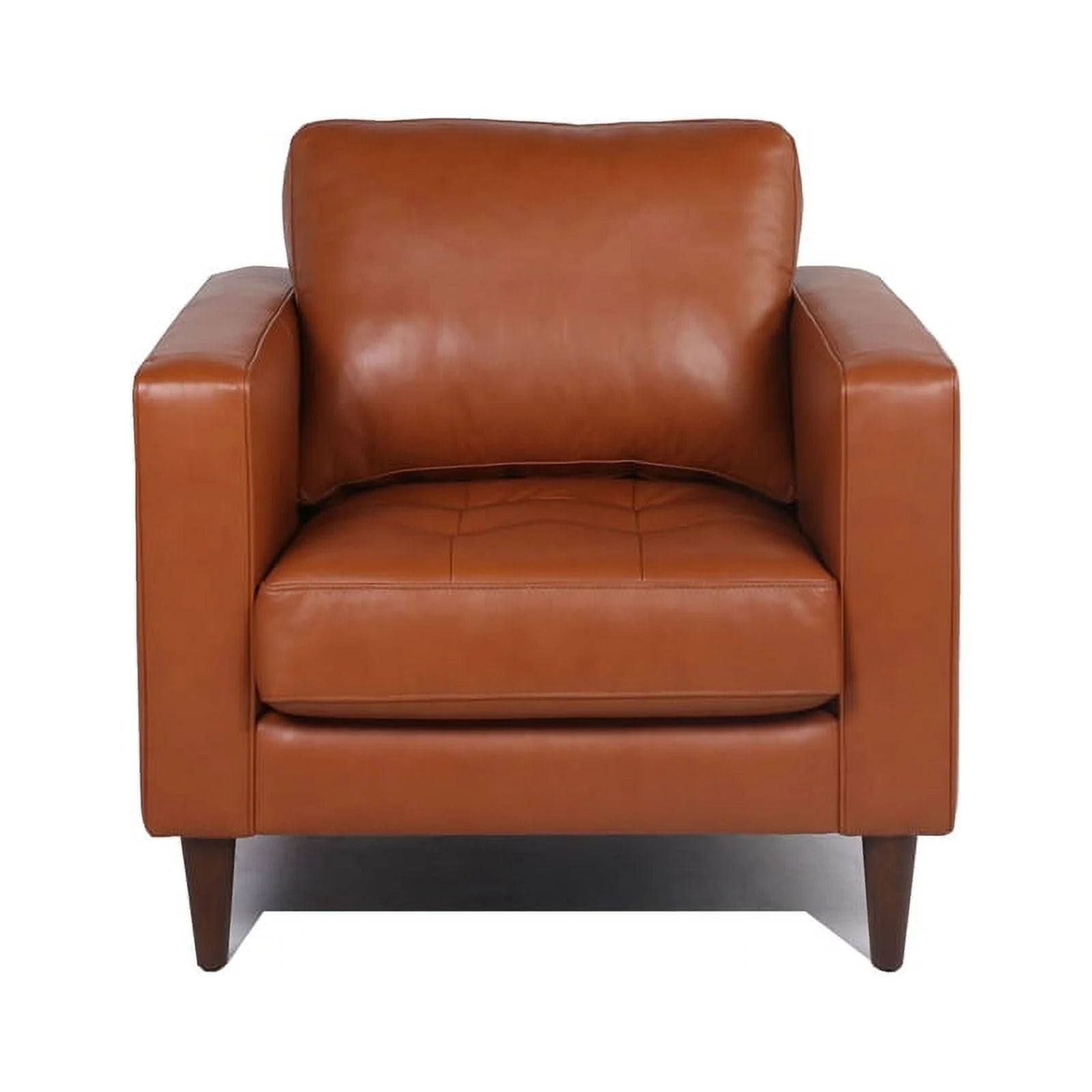 Camel Leather Tufted Chair L3613