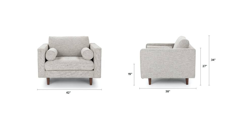 Ivory Tufted Chair with Bolsters S82377