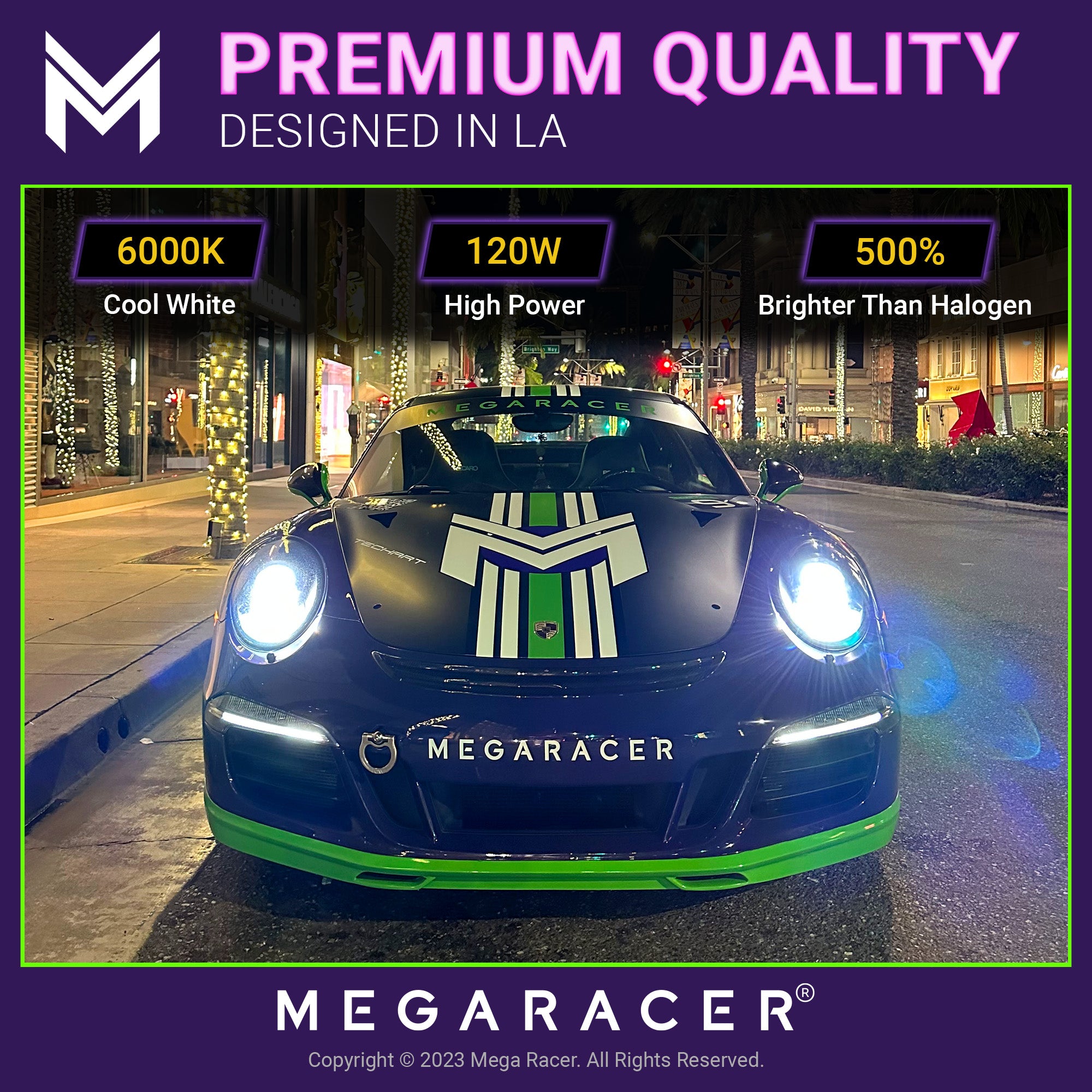 6000K Cool White LED Headlight Bulbs for Mitsubishi Mirage 2014-2019 G953