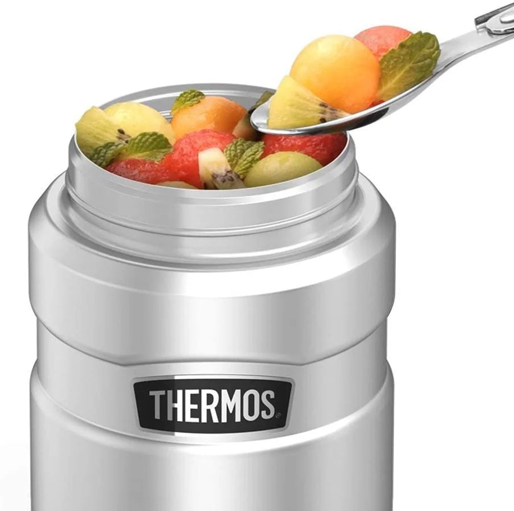 Stainless Steel Food Jar with Folding Spoon, 16oz A6336