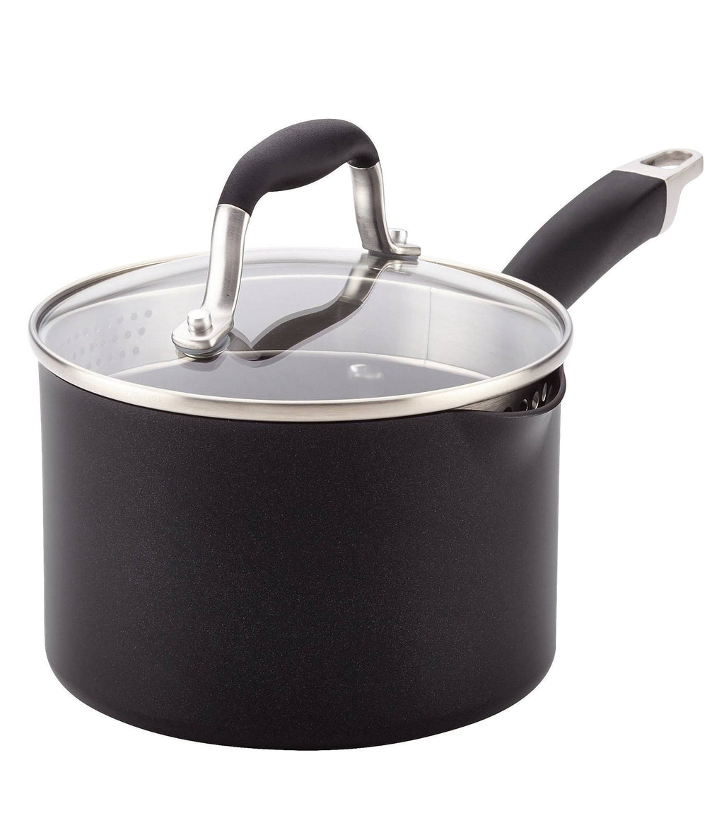 2 qt. Covered Straining Saucepan with Pour Spouts I876488