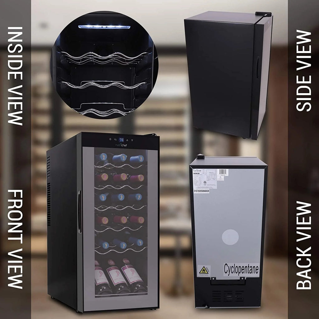 18 Bottle Thermoelectric Wine Chiller Cooler, Black T43869