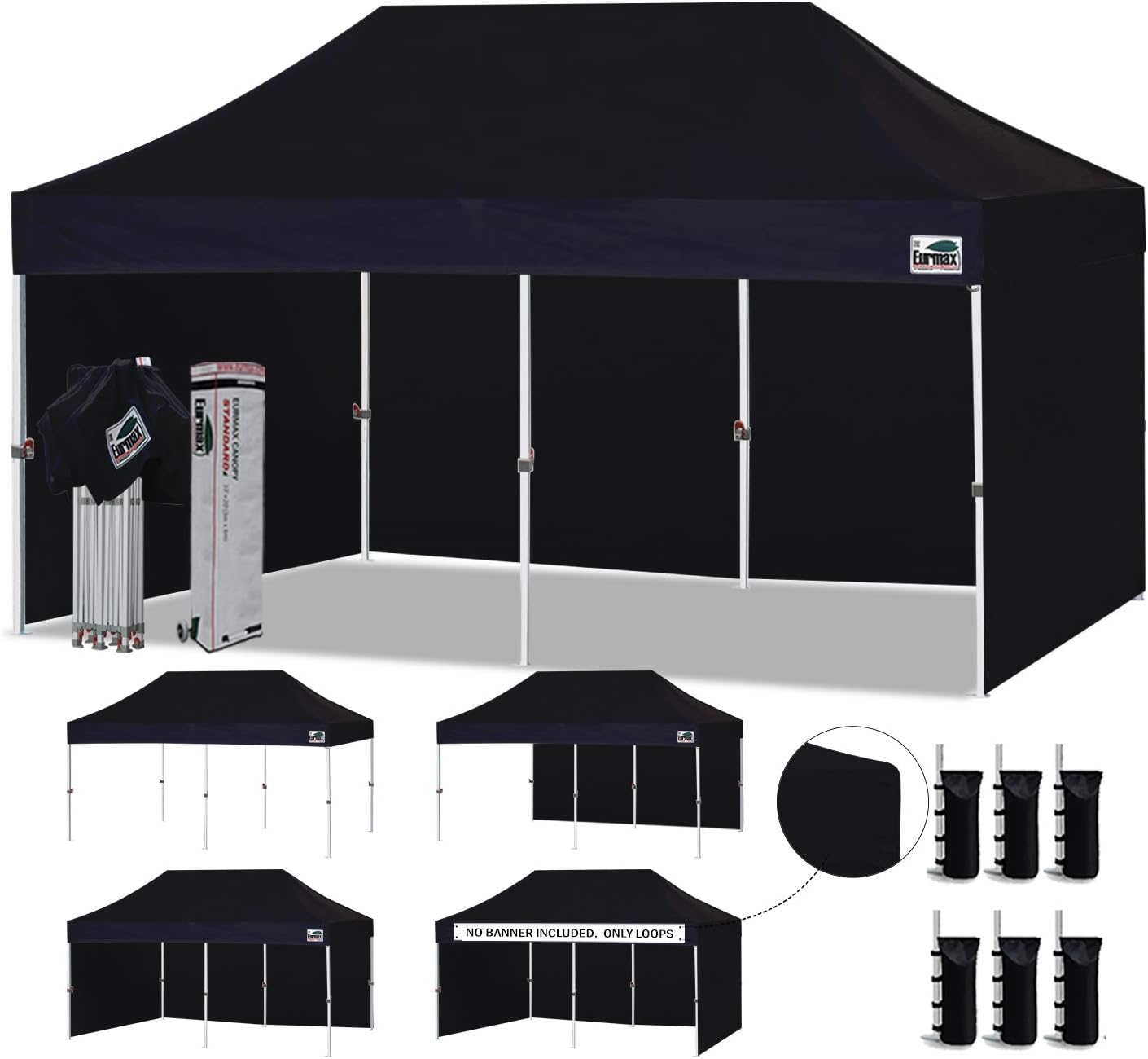 10'x10' Pop-up Canopy Tent with 4 Removable Side Walls and Roller Bag Y4785