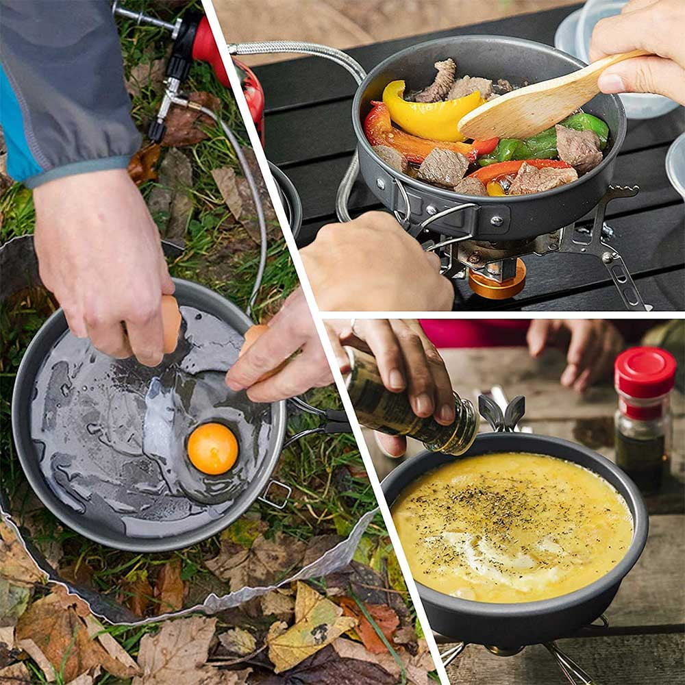 15 Pc Portable Aluminium Camping Cookware Set with Anti-Stick Kettle V1278