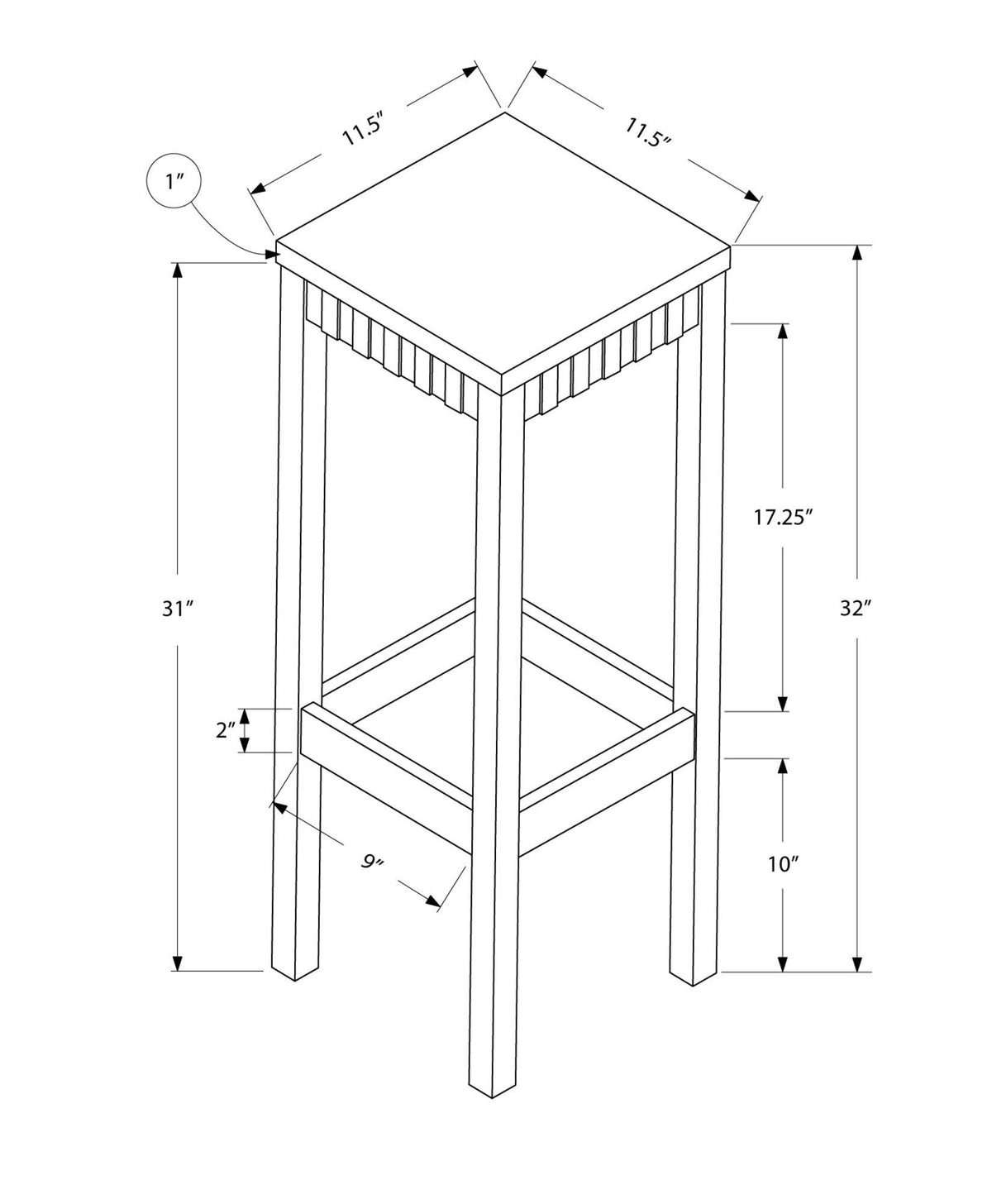 Cappuccino Particle Board Accent Table R22946