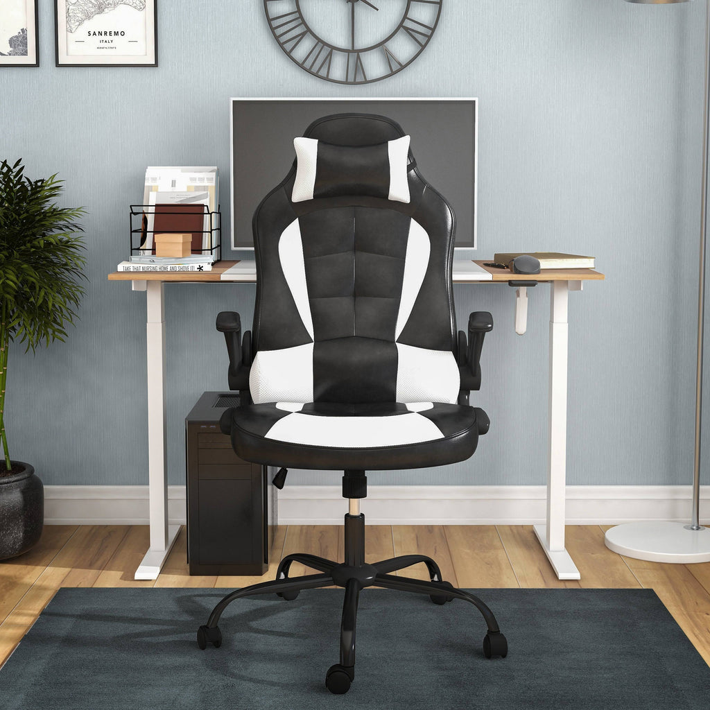 Black and White 47-Inch Desk and Chair Set A636