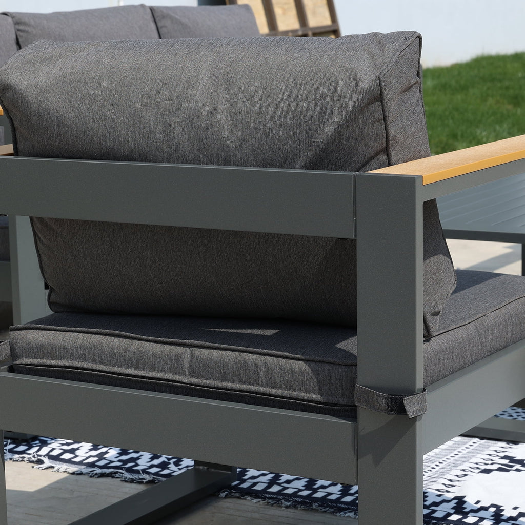Aluminum Patio Loveseat Sofa Couch with Thick Cushions Y18883