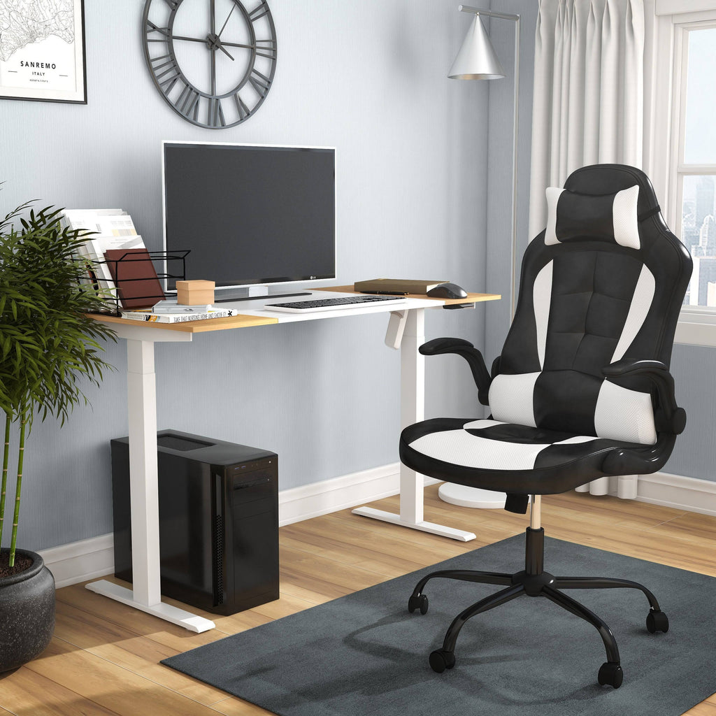 Black and White 47-Inch Desk and Chair Set A636