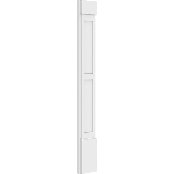 8x22W x 60x22H x 2x22P Two Equal Flat Panel PVC Pilaster with Standard Capital and Base (Pair) O43927