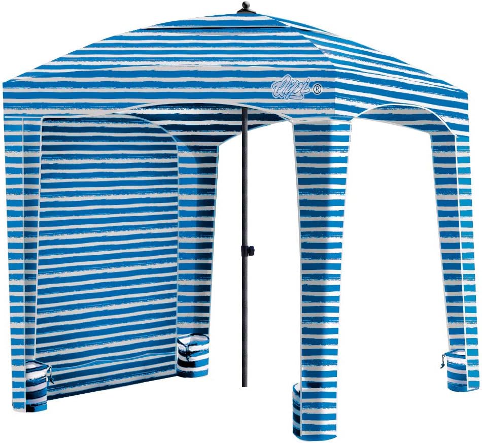 Beach Cabana Canopy, Waterproof, Portable 6' x 6' Beach Shelter with Side Wall Q284866