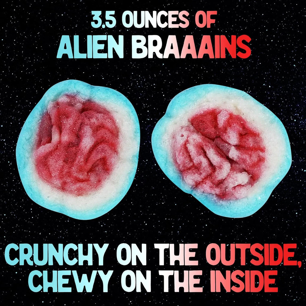 Freeze Dried Candy Variety Pack with Airheads, Skulls, and Alien Body Parts in Spaceship Box U161075