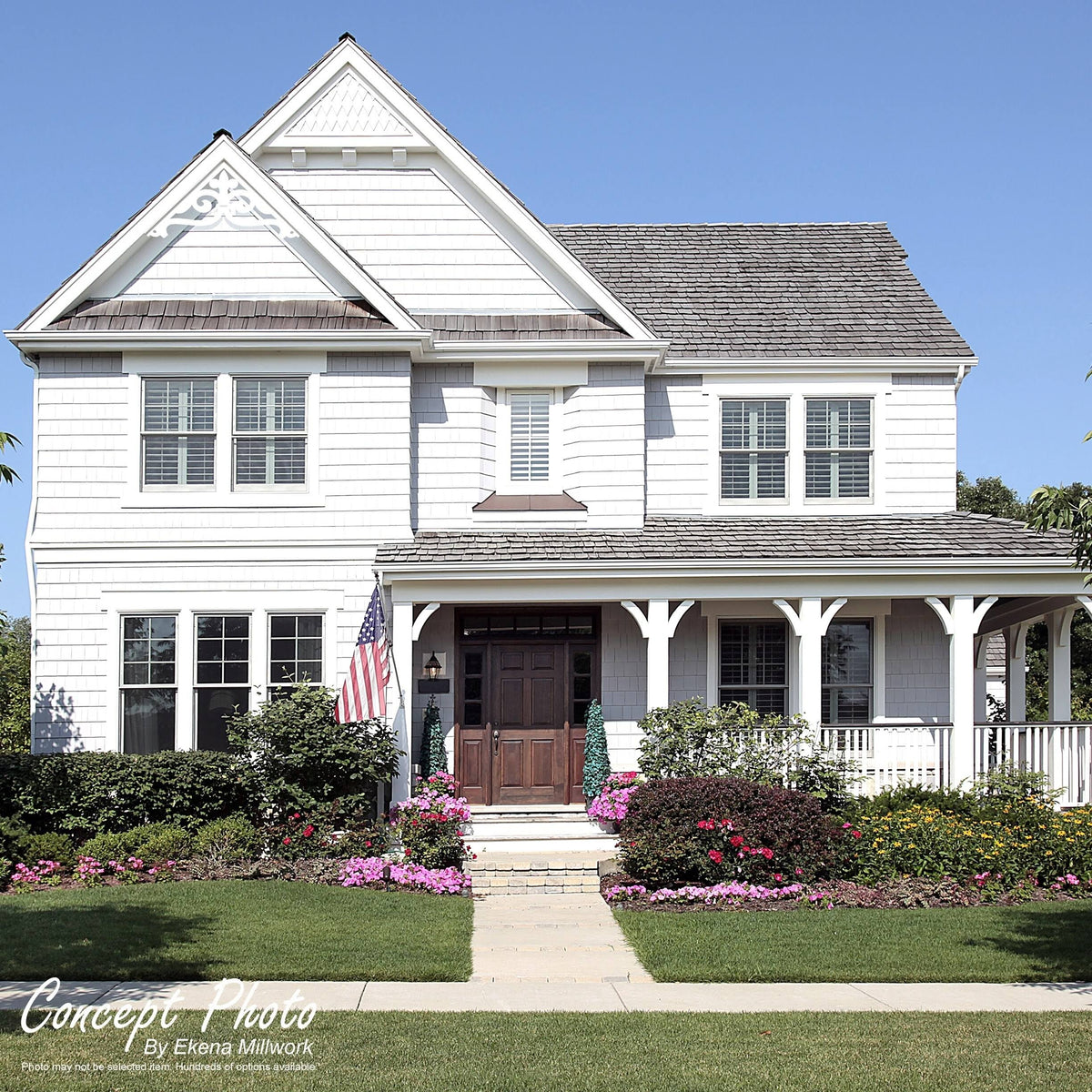 72 inch W x 36 inch H x 1 inch P PVC Gable Pediment Q761060