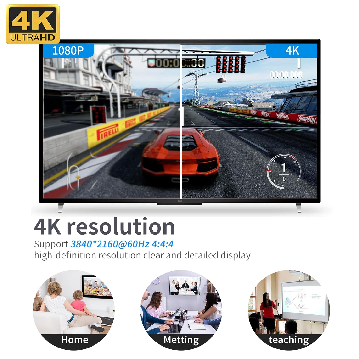 4 Port DisplayPort KVM Switch with 4 DP Cables and 4 USB Cables 4K@60Hz X575