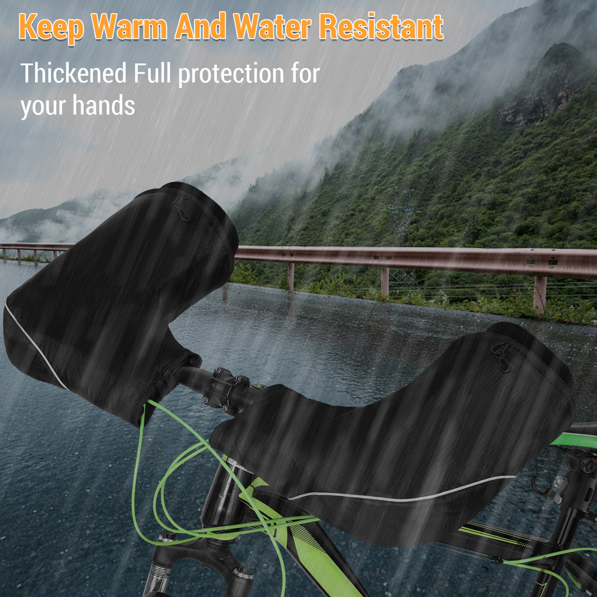 Windproof Waterproof Winter Bike Handlebar Mittens S378