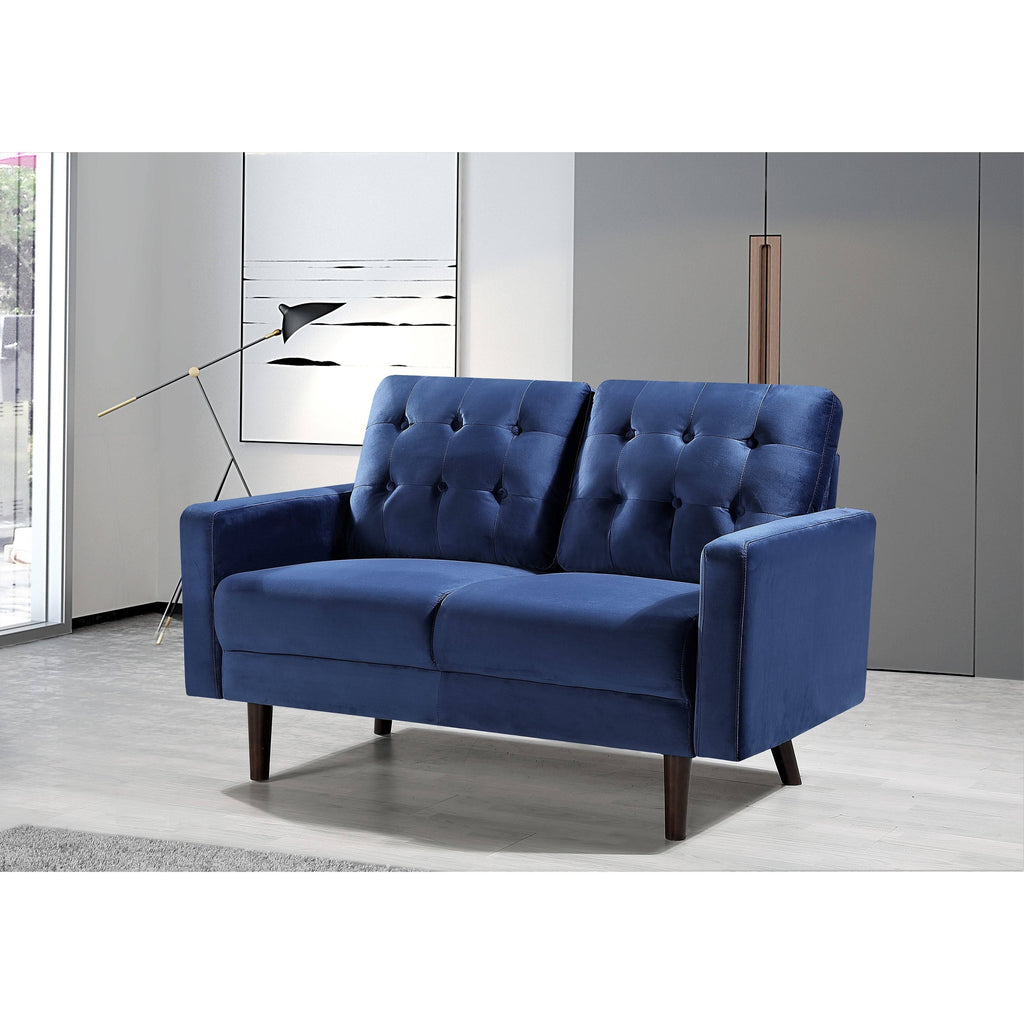 Grey Velvet Tufted Loveseat C1494